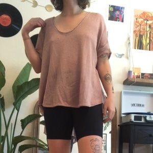 Pink short sleeve sweater